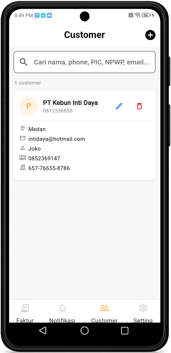 Customer List
